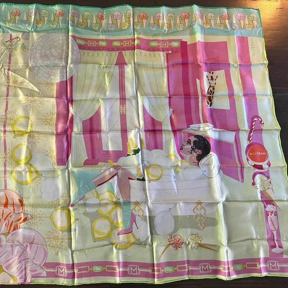 🧣 Marella 100% Mulberry Silk Scarf 🎈